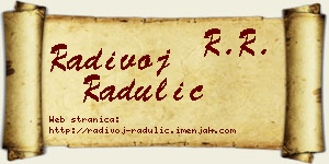 Radivoj Radulić vizit kartica